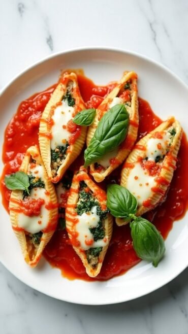 spinach and ricotta shells
