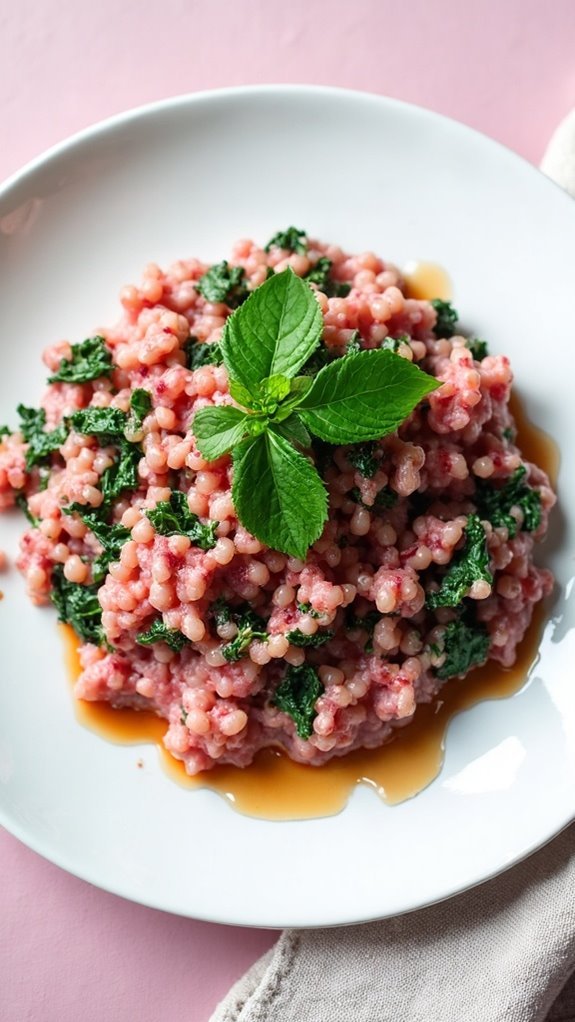 beet and spinach risotto