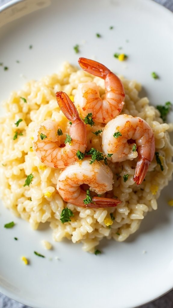 creamy shrimp risotto dish