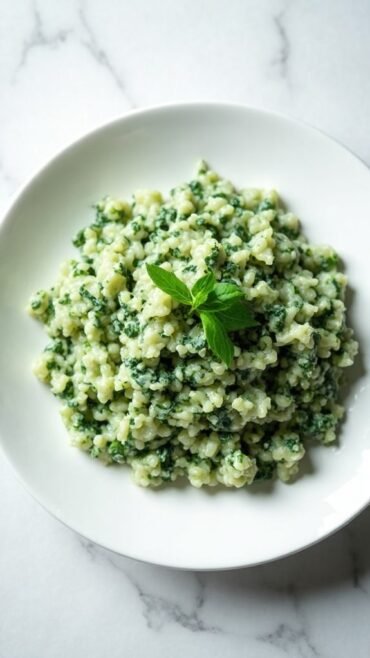 creamy spinach gorgonzola risotto