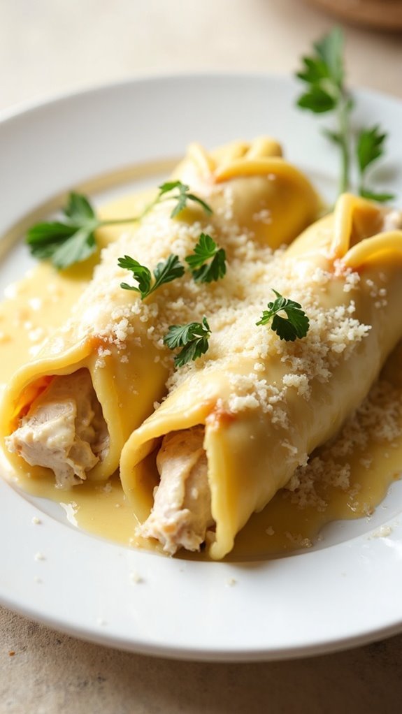 creamy stuffed pasta rolls