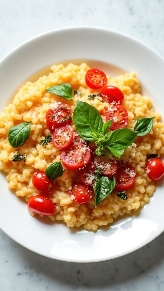 creamy tomato basil risotto