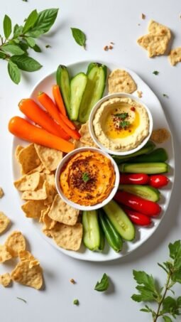 delicious hummus with dippers