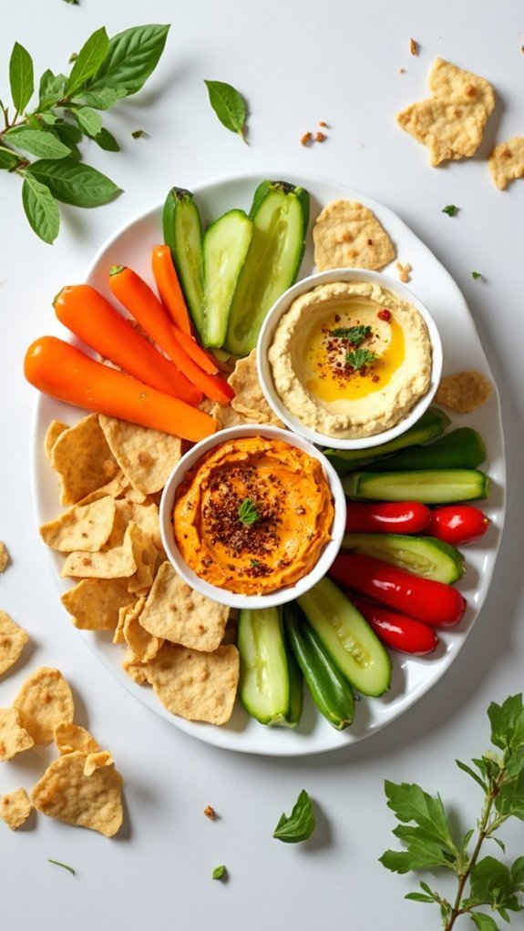 delicious hummus with dippers