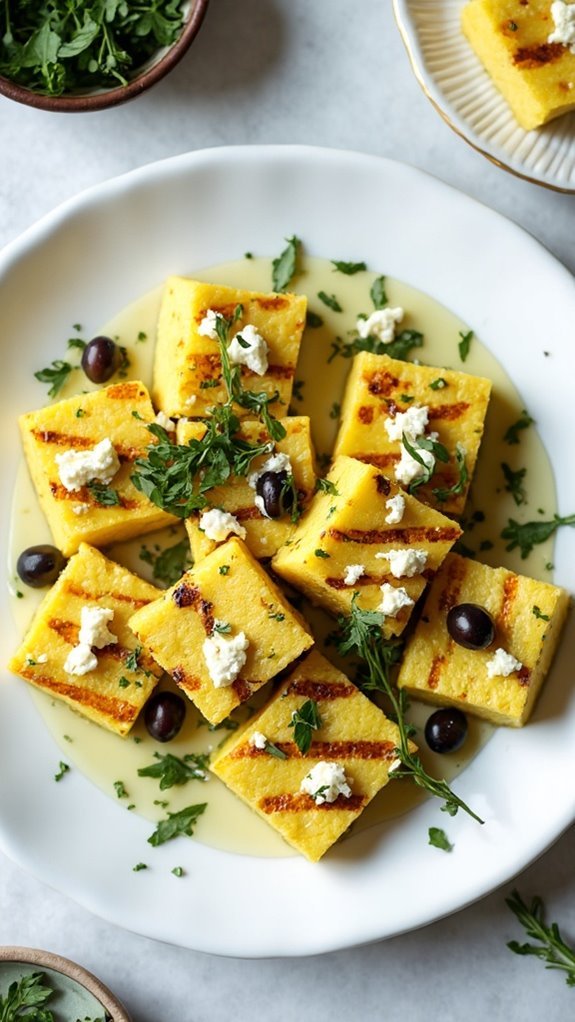 grilled herbed polenta dish