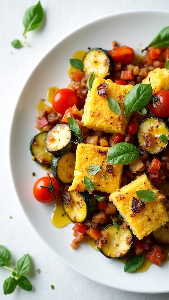 grilled polenta and vegetables