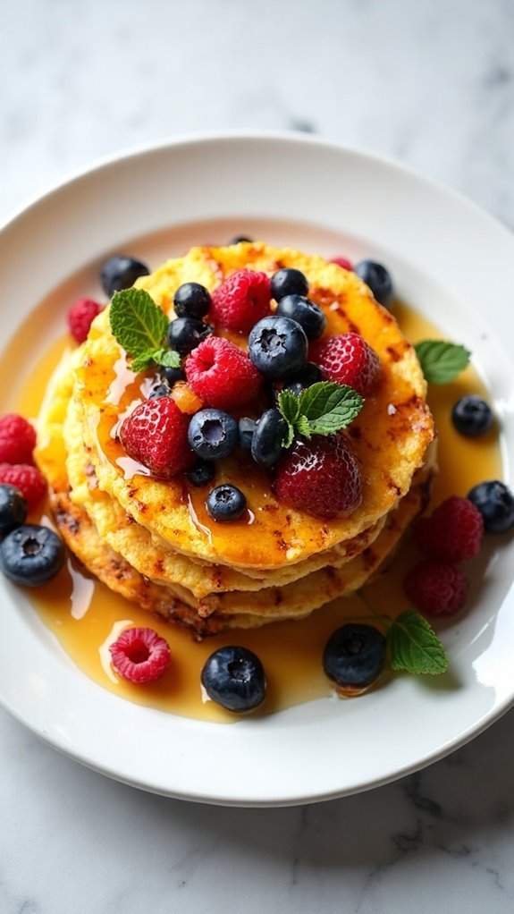 Sweet Grilled Polenta With Honey and Berries
