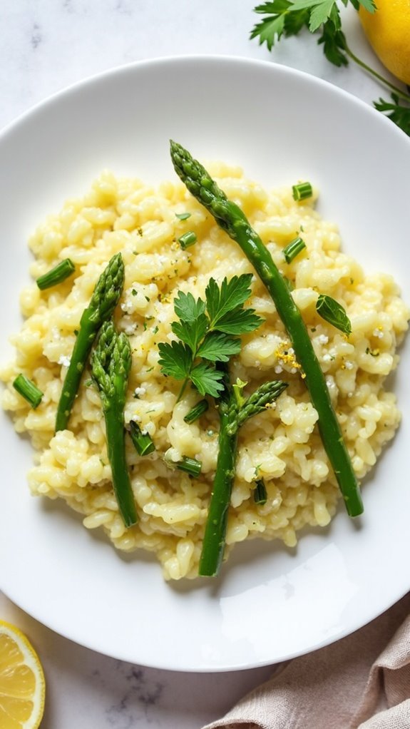 lemon infused asparagus risotto recipe