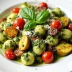 pesto gnocchi with vegetables
