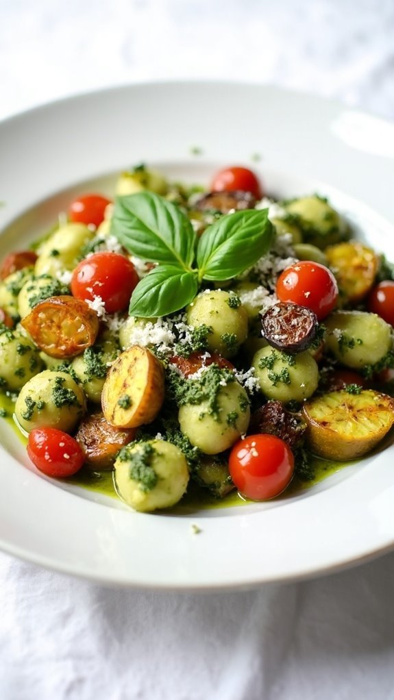 Pesto Gnocchi With Roasted Vegetables