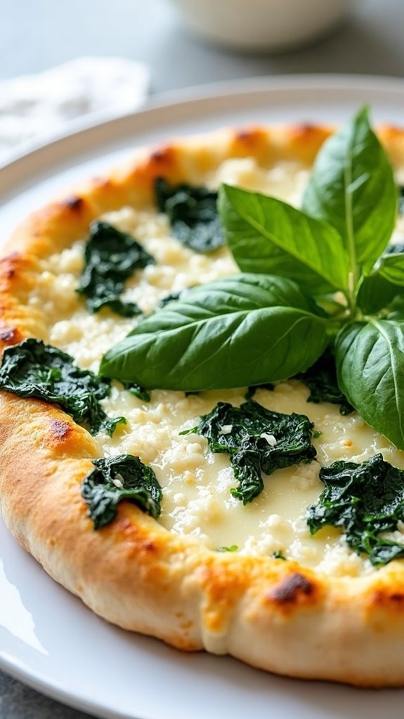 ricotta spinach white pizza