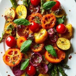 roasted vegetables with glaze