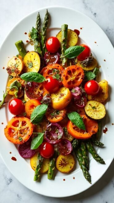 roasted vegetables with glaze