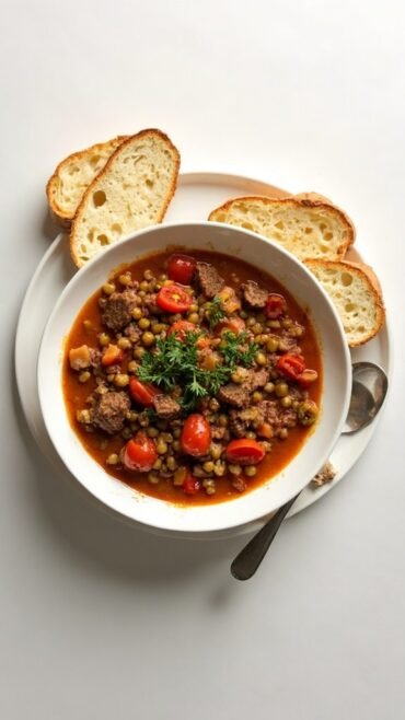 satisfying stew with lentils